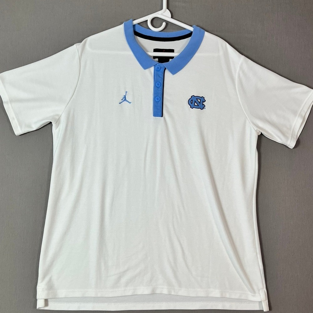 Jordan Brand North Carolina Polo XL White Blue NCAA Basketball EUC